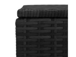 Caixa de arrumação para jardim 150x50x60 cm vime PE preto