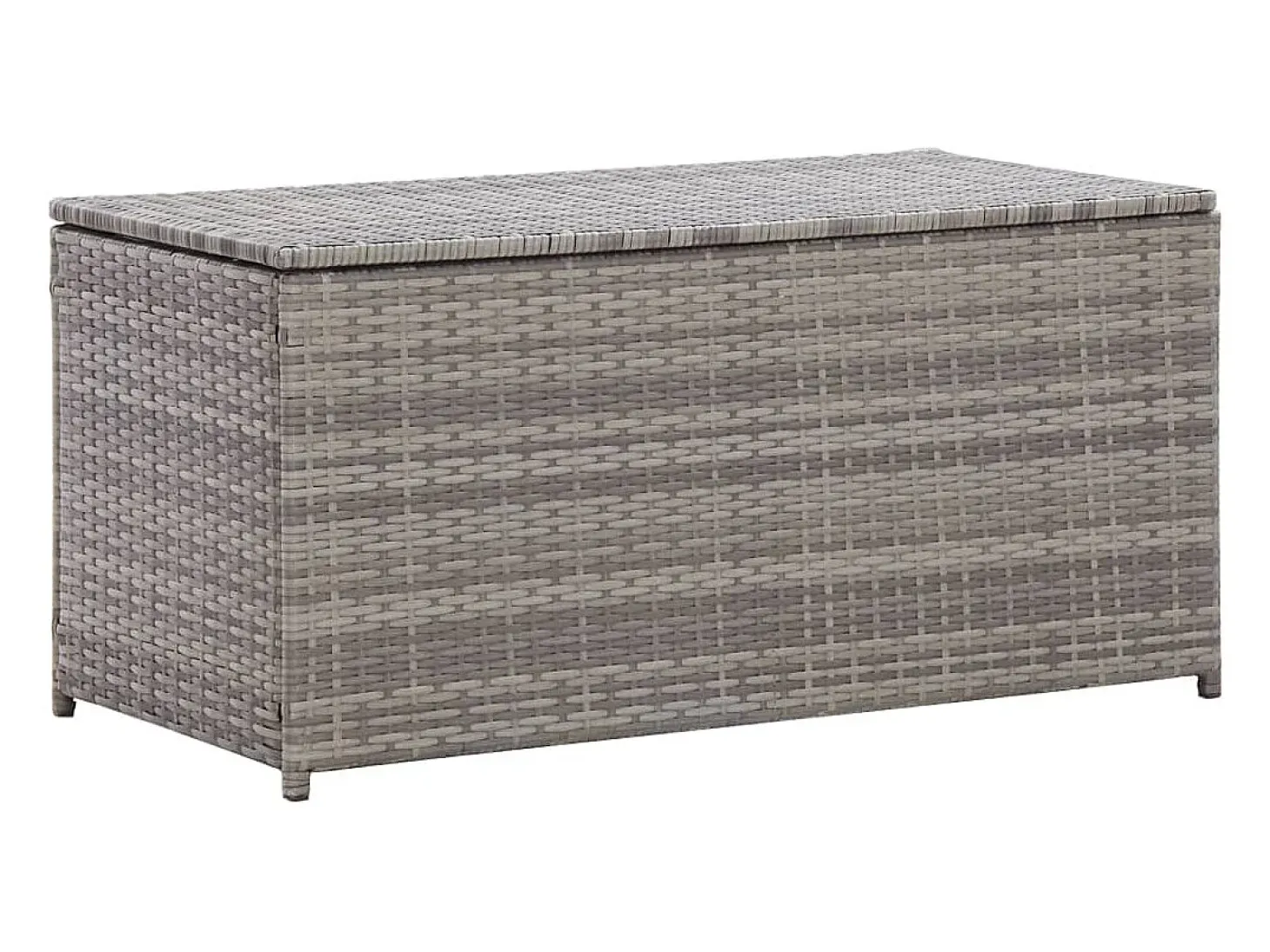 Caixa de arrumação para jardim 100x50x50 cm vime PE cinzento