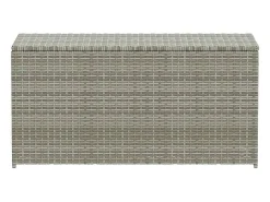Caixa de arrumação para jardim 100x50x50 cm vime PE cinzento