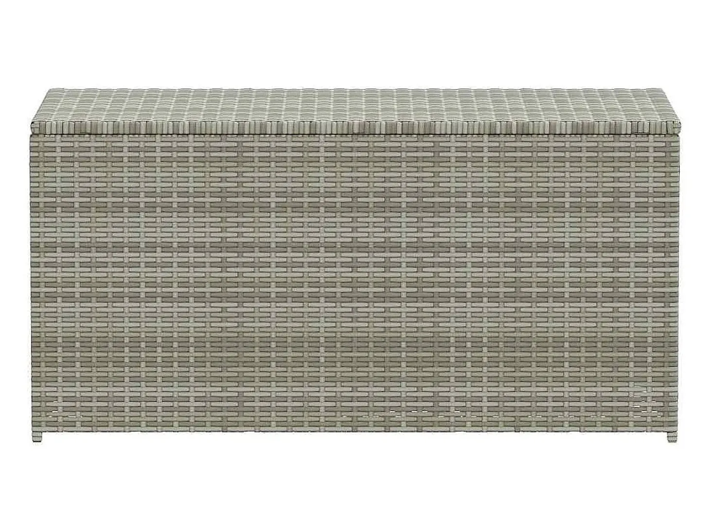 Caixa de arrumação para jardim 100x50x50 cm vime PE cinzento