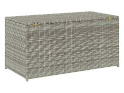 Caixa de arrumação para jardim 100x50x50 cm vime PE cinzento