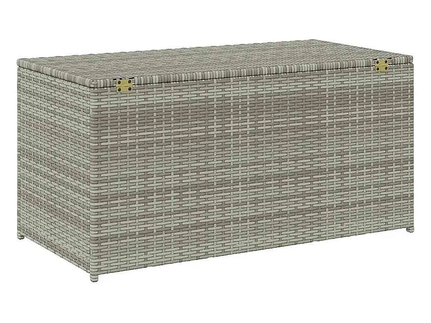 Caixa de arrumação para jardim 100x50x50 cm vime PE cinzento