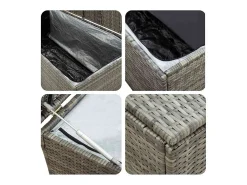Caixa de arrumação para jardim 100x50x50 cm vime PE cinzento