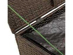 Caixa de arrumação para jardim 291L vime PE castanho