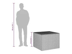 Caixa de arrumação para jardim 291L vime PE castanho