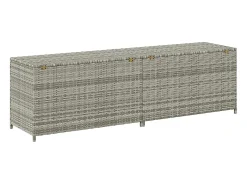 Caixa de arrumação para jardim 200x50x60 cm vime PE cinzento