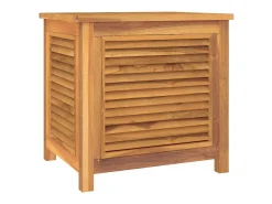 Caixa de arrumação para jardim com saco 60x50x58 cm teca maciça