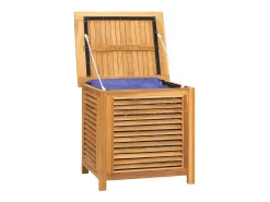 Caixa de arrumação para jardim com saco 60x50x58 cm teca maciça