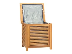 Caixa de arrumação para jardim com saco 60x50x58 cm teca maciça