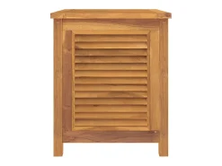 Caixa de arrumação para jardim com saco 60x50x58 cm teca maciça