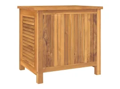 Caixa de arrumação para jardim com saco 60x50x58 cm teca maciça
