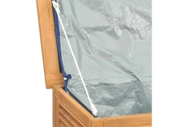 Caixa de arrumação para jardim com saco 60x50x58 cm teca maciça