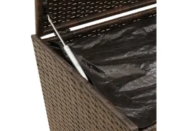 Caixa de arrumação para jardim com rodas 190L vime PE castanho