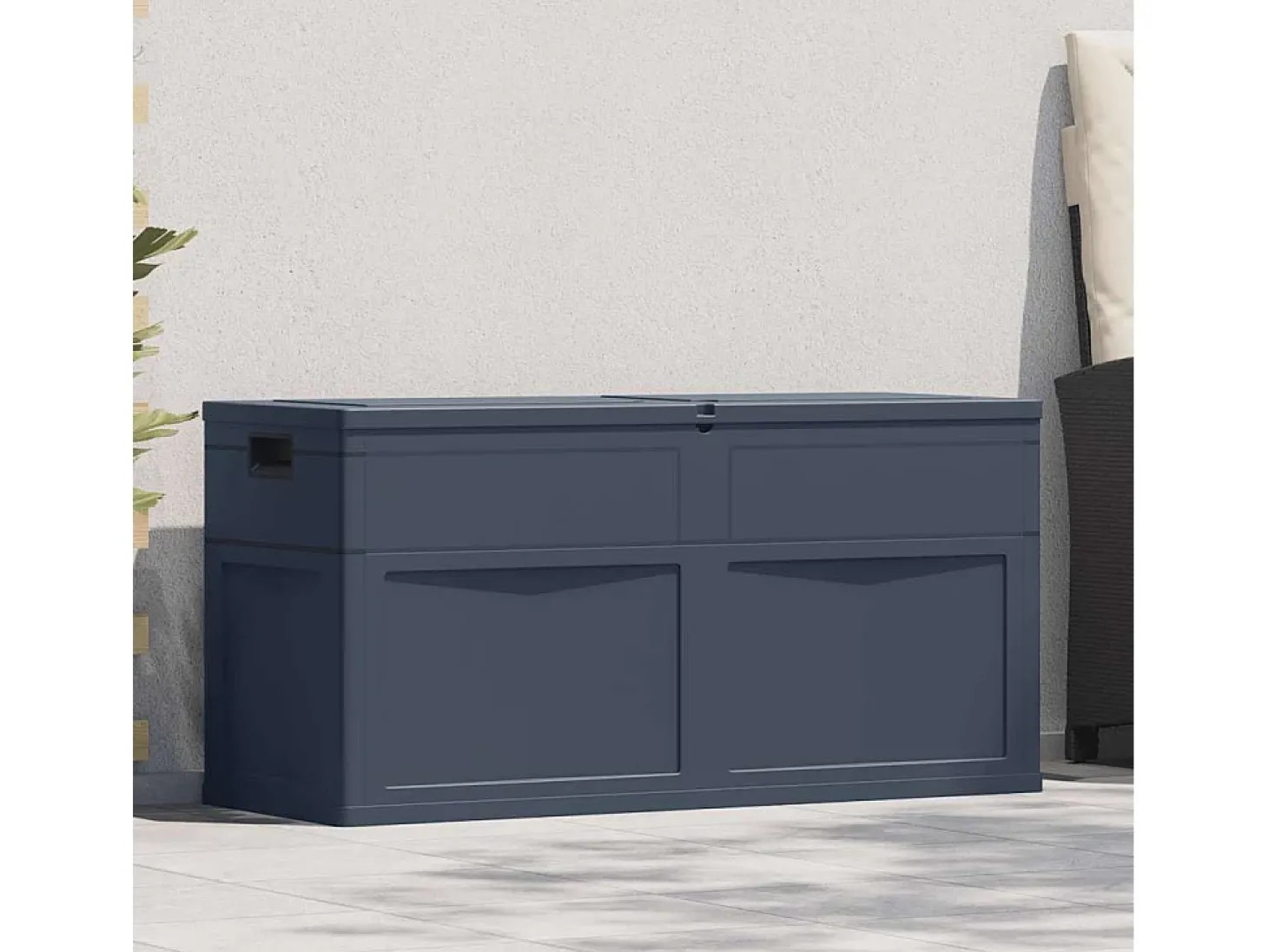 Caixa de arrumação para jardim 320 L preto