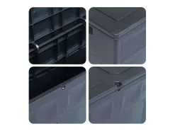 Caixa de arrumação para jardim 320 L preto