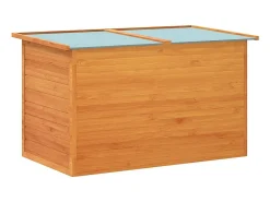 Caixa de arrumação para jardim 126x72x72 cm madeira