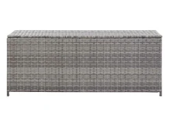 Caixa de arrumação para jardim 150x50x60 cm vime PE cinzento