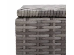 Caixa de arrumação para jardim 150x50x60 cm vime PE cinzento
