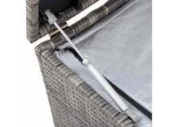 Caixa de arrumação para jardim 150x50x60 cm vime PE cinzento