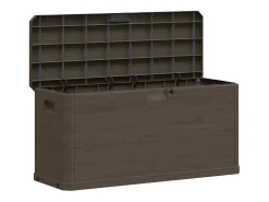 Caixa de arrumação para jardim 280 L castanho