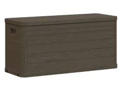 Caixa de arrumação para jardim 280 L castanho