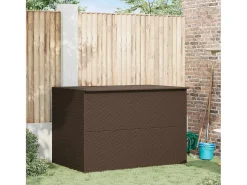 Caixa de arrumação para jardim 150x100x100 cm vime PE castanho