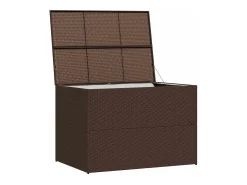 Caixa de arrumação para jardim 150x100x100 cm vime PE castanho