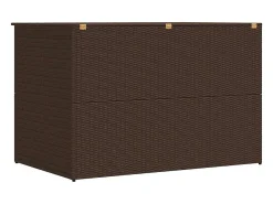 Caixa de arrumação para jardim 150x100x100 cm vime PE castanho