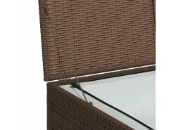 Caixa de arrumação para jardim 150x100x100 cm vime PE castanho
