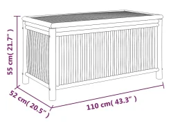 Caixa de arrumação para jardim 110x52x55 cm bambu