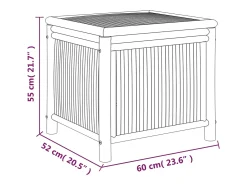 Caixa de arrumação para jardim 60x52x55 cm bambu