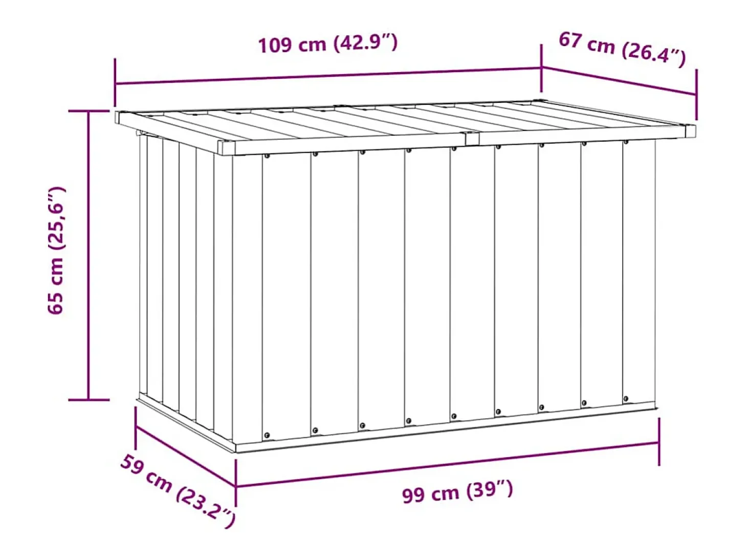 Caixa de arrumação para jardim 109x67x65 cm antracite