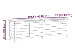 Caixa de arrumação para jardim 198,5x50x56,5 cm abeto maciço
