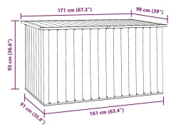Caixa de arrumação para jardim 171x99x93 cm cinzento