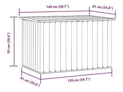 Caixa de arrumação para jardim 149x99x93 cm cinzento