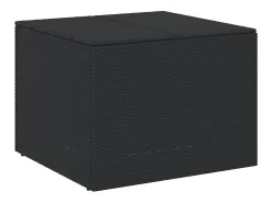 Caixa de arrumação para jardim 291L vime PE preto