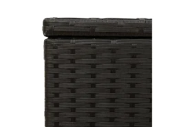 Caixa de arrumação para jardim 291L vime PE preto