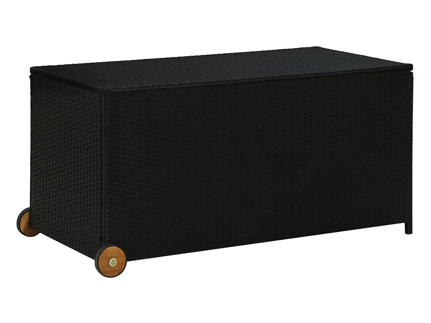 Caixa de arrumação para jardim 120x65x61 cm vime PE preto