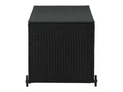 Caixa de arrumação para jardim 120x65x61 cm vime PE preto