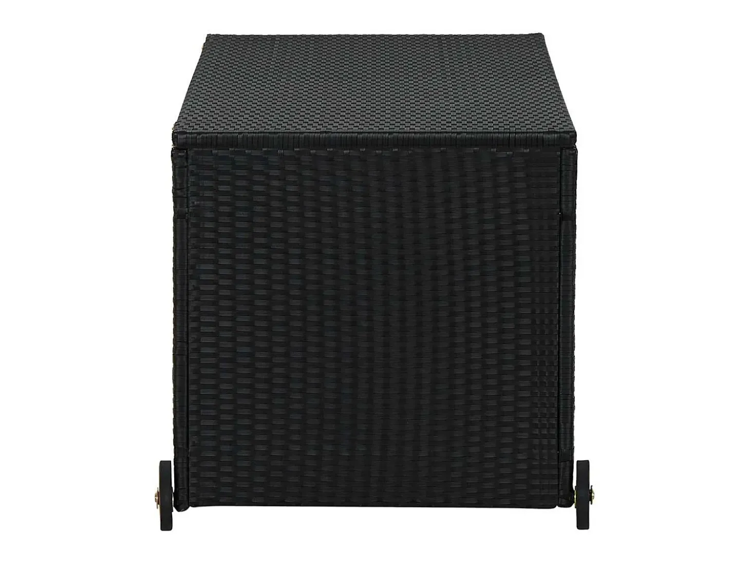 Caixa de arrumação para jardim 120x65x61 cm vime PE preto