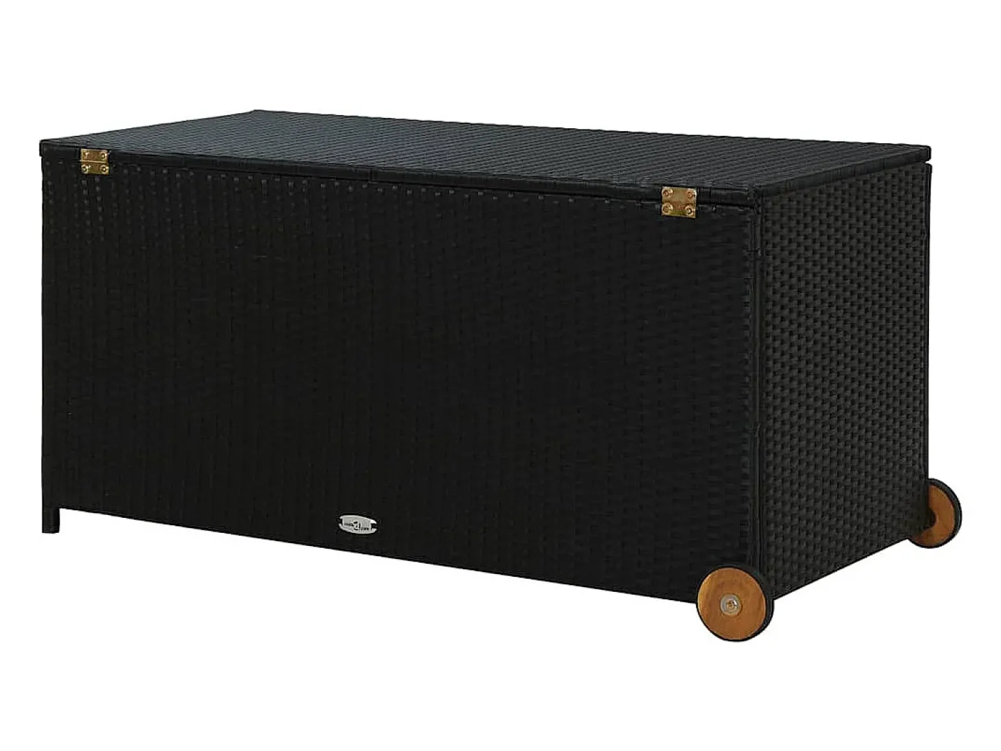 Caixa de arrumação para jardim 120x65x61 cm vime PE preto