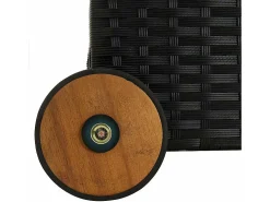 Caixa de arrumação para jardim 120x65x61 cm vime PE preto