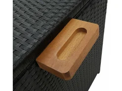 Caixa de arrumação para jardim 120x65x61 cm vime PE preto