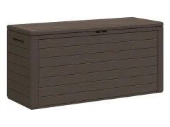 Caixa de arrumação para jardim 116x44x55 cm castanho