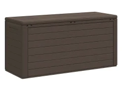 Caixa de arrumação para jardim 116x44x55 cm castanho