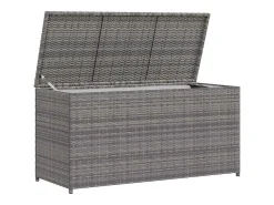 Caixa de arrumação para jardim 120x50x60 cm vime PE cinzento