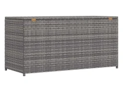 Caixa de arrumação para jardim 120x50x60 cm vime PE cinzento