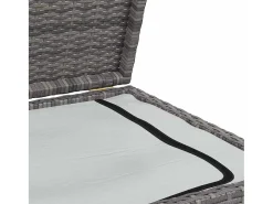 Caixa de arrumação para jardim 120x50x60 cm vime PE cinzento