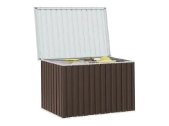 Caixa de arrumação para jardim 149x99x93 cm castanho