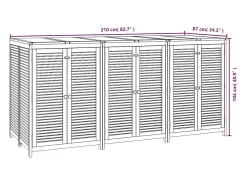 Caixa de arrumação para jardim 210x87x104 cm acácia maciça
